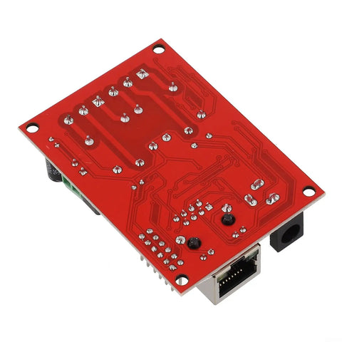 Rear view of Industrial Ethernet 2 Way Relay Board Delay Switch Controller Module With STC Chip DC 5V To 24V