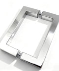 Back-To-Back Replacement Handles, 6 Inch Square Shower Door Pulls, Chrome Finish, 304 Stainless Steel, For Sliding Frameless Glass Doors
