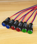 Six Pack Red Blue Green LED Indicator Pilot Lights 110V AC Panel Mount 10mm Hole Flame Retardant Plastic Shell A Real Workhorse For Industrial Equipment Electrical Panels Status Signaling Emergency Alerts And DIY Projects, six wired lamps
