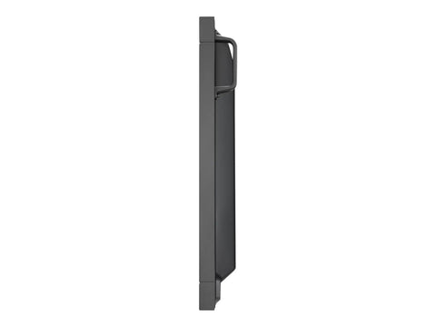 Profile view of Heavy Duty 70 Inch Led Business Display Built Like A Tank Featuring Dual Hdmi Vga Dvi Displayport Lan Control Ops Slot.