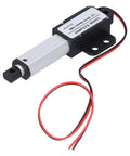 12V DC Linear Actuator With 30mm Stroke Mini T Screw Electric Actuator Built In Limit Switch shown with wires and aluminum body