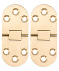 180 Degree Brass Folding Hinge For Folding Tables And Desks, Heavy Duty 2.5mm Thin Profile, Smooth Flip Top Action, front view