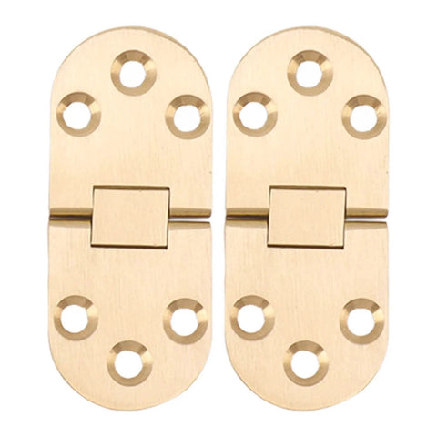 180 Degree Brass Folding Hinge For Folding Tables And Desks, Heavy Duty 2.5mm Thin Profile, Smooth Flip Top Action, front view