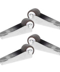 Rock Solid Heavy Duty TPE Rubber Gate Wheel Caster Set includes silver clips with 0.8 inch thickened rollers for smooth operation.