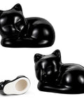 Straight Up Adorable Cat Shaped Ceramic Toilet Bolt Covers Plus Decorative Screw Knob Caps For Quick Bathroom Hardware Refresh Sturdy Anchor Cup Design That Keeps Your Restroom Looking Fresh, black ceramic cover, 1.18 inch design.