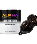 Hella Vibrant Tinted Red Paint Basecoat In A Full Gallon Container With Top Shelf Ready To Spray Formula And Slow Reducer For Knockout High Gloss Auto Refinish.