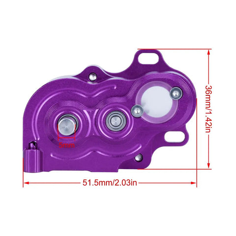 Low Center Of Gravity 1X10 RC Transmission Gearbox With Metal Gears, Sealed Dustproof Case For 1X10 Scale RC Cars, Purple Finish
