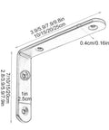 Solid As A Rock Heavy Duty Wall Mounted Shelf Brackets For Clean Floating Planks With Gritty Industrial Look And No Sweat Setup For Impressive Home Organization Hacks Set Of Two Bright White, measurements shown.