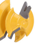 Top Tier 45 Degree Lock Miter Router Bit Made From Premium Yellow Alloy Steel for precise woodworking joints.
