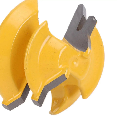 Top Tier 45 Degree Lock Miter Router Bit Made From Premium Yellow Alloy Steel for precise woodworking joints.