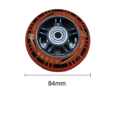 84Mm Inline Skate Wheels Replacement 84A Orange With Or Without Bearings For Indoor Outdoor Roller Blade Wheel Replacement