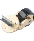 Solid Brass Caster Wheels 4pcs Silent Bearing Furniture with black rubber wheel and metal attachment for smooth mobility.