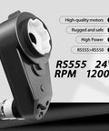 Side view of Two Pack High Torque Gearbox Upgrade For Power Wheels Ride On Cars 24V 36V Dual Aperture Sizes With 12000 RPM