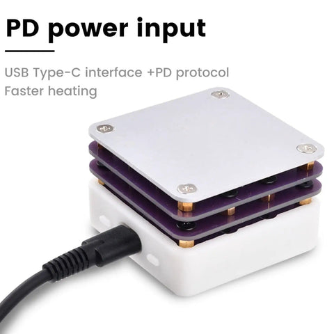 65W 20V SMD Preheating Soldering Station With OLED Display, Compact Hot Plate For PCB Rework, USB-C PD input