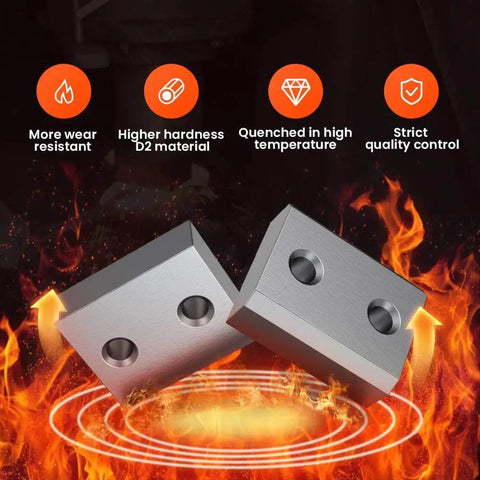 Heavy Duty Electric Rebar Cutter Blades 30X24X11mm, Precision Replacement Jaw Set showing wear-resistant D2 material.