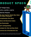 Half Inch Single Gang Electrical Box Extenders UL Listed With Screws And Wire Stripper Tool for Outlets and Switches Pack of Five