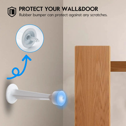 3 Inch Door Stopper Eight Pack Heavy Duty Solid Zinc Alloy Door Stops With Plastic Tip For Wall And Door Protection
