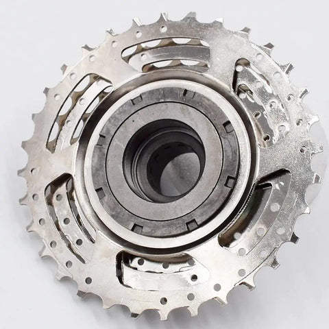 8 Speed Freewheel 11 To 32 Teeth For Hub Motor E Bikes Ride Ready Sprocket, Nickel Plated Chromoly Steel Construction, Close Up