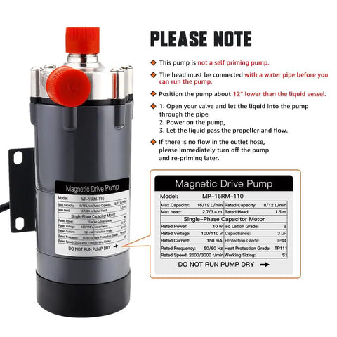 Premium Stainless Steel Wort Brewing Pump Delivering Straight Fire Magnetic Drive Performance For Effortless Homebrew Liquid Transfer Right Out Of The Kettle with water connection instructions.