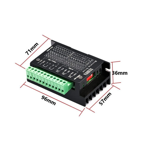 DaFuRui TB6600 stepper motor driver module with green terminal block, black housing, front view