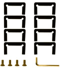 Polished Brass Glass To Glass Hinge With Rounded Corners And Beveled Edges Designed For Heavy Duty Shower Doors Offering No Sweat Installation And Built Tough Construction Perfect For Any Weekend Warrior Bathroom Upgrade Project, includes black mounting brackets and screws.