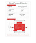 Heavy Duty Self Activating Fire Extinguisher With Clean Agent Protection, dimensions and technical parameters chart.