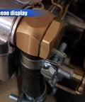 Close-up of fuel line with 30 Piece Fuel Line Hose Clamp Set With 1/4 In 5/16 In And 3/8 In Stainless Steel Adjustable Clamps