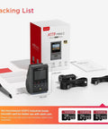 2K Dash Cam With 60FPS HDR Dope Night Vision STARVIS 2 Sensor packaging and accessories layout