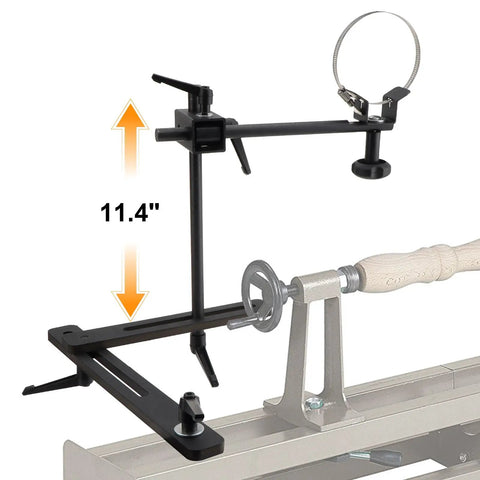 Solid Carbon Steel Lathe Dust Hood Bracket Stand For Woodturning With Flexible Left Right And Up Down Adjustment Support, 11.4" lift.
