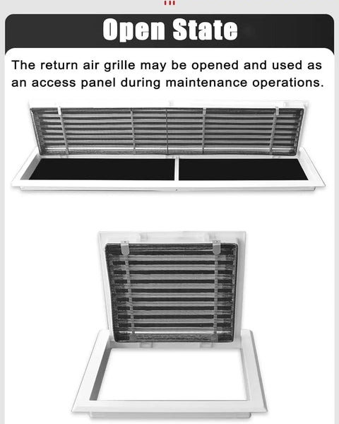 Durable Industrial Grade Aluminum Alloy Exhaust Vent Access Panel With Rock Solid Filter Grille 39 Square Inch Air Hatch open for maintenance