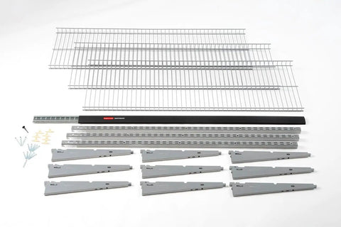 Customizable Wall Shelving System With Adjustable Hooks And Heavy Duty Rails For Garage Or Workshop Storage No Sweat Assembly Rock Solid 350 Lbs Per Shelf Capacity Get Your Space Sorted Today