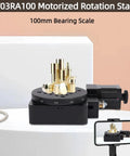 High Precision Electric Rotating Platform With 100mm Diameter Table Motorized Rotation Stage Worm Gear Drive Outer Ring