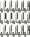 Heavy Duty Adjustable Side Mount Glass Railing Brackets With Hardware, Rock Solid 304 Stainless Steel Clamps For 10 To 13Mm Tempered Glass No Hassle Diy Install Deck Balcony Silver 18 Pack arranged in rows.