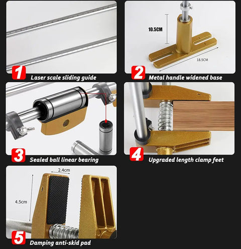 Door Lock Hole Opener Kit For Wood Doors And Mortise Jig Pro Grade Mortising Machine components illustration
