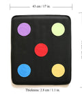 Durable Microfiber Fencing Target With Bullseye For Saber Foil And Epee Self Training At Home Gear For Kids And Adults Lightweight Shockproof Sponge And Felt Padding 35x35x2.8 cm shown with colored circles design
