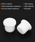 Pro Grade High Temp Silicone T Shaped Plug Mount Rubber Hole Stopper For Coating Plating And Waterproof Sealing 0.65 Inch Outer Diameter 10 Pack Ideal For Powder Coating Painting Anodizing And More. white silicone T-plug