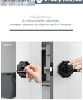 Oil Rubbed Bronze Privacy Door Levers For Interior Doors Bedroom Bathroom Closet Hallway With Keyless Inside Thumb Turn And Emergency Hex Key Access Vintage Style Levers For Easy Locking And Privacy shown on a door.
