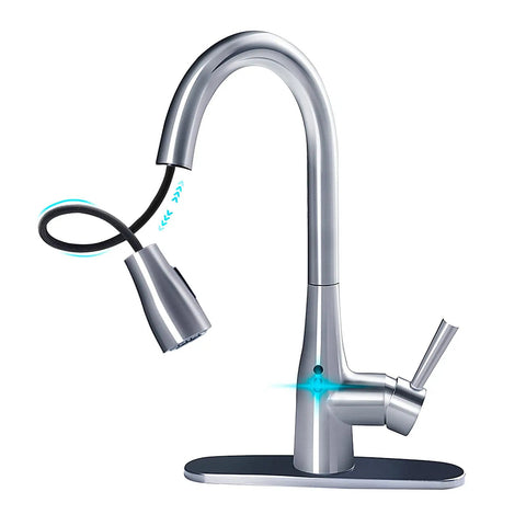 Touchless Kitchen Faucet With Pull Down Sprayer, Motion Sensor Hands Free, 270 Degree Swivel, Magnetic Dock, Chrome Finish