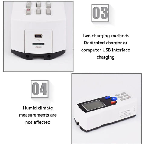 Handheld Surface Roughness Tester With Diamond Probe, Digital Profilometer For Metal Surfaces, 0.001μm Precision, 160μm Range, Rechargeable With LCD Display, Quick Readouts For Pro Level Machining And Quality Control, USB charging ports