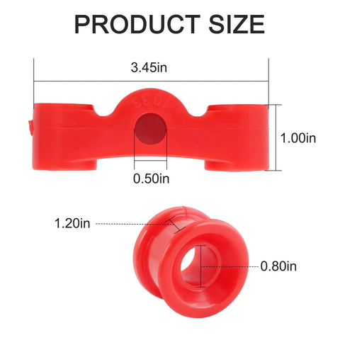 Dimensions of Red Energy Suspension Bushing Kit With Shift Linkage Hardware Pin Clip For Honda Civic CRX B Series Swap And Acura Integra Improve Shifts And Handling