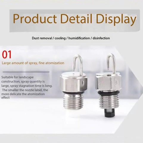 Cleaning nozzle set for high-pressure spray; two stainless steel nozzles with threaded bases.