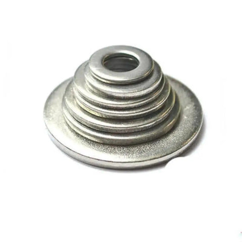Stainless Steel Flat Washers Set 200 Pieces Large Plain Gasket Kit For Fasteners Beefed Up Load Spreader Uniform Thickness Prevents Damage To Soft Materials Great For Automotive Plumbing And DIY Projects. 1/4 in washer close-up