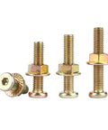 Heavy Duty M6 Flat Round Head Hex Socket Screws With Flange Nuts Kit Zinc Plated Allen Bolts M6x10 close-up view
