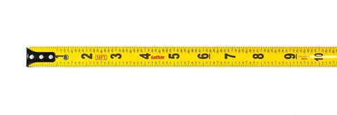 3/4 Inch By 16 Foot Quikread Power Return Tape Measure with yellow clad blade, vertical numbering, full length clear coat markings