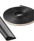 Innconee adhesive silicone weather-stripping gasket roll, black, 0.5 in × 0.25 in cross-section, 20 ft length