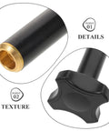 Close-up of black Plastic Ice Cream Maker Nut Fastener Replacement Part with brass detail, portable accessory.