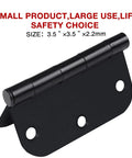 30 Pack Satin Chrome Door Hinges 3.5 Inch With 5 By 8 Radius And Six Holes, 2.2mm Thick, Interior Door Hinge Set Black Finish Detail