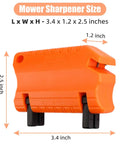 Mower Blade Sharpener Kit For Reel Mowers With Dual Sharpening Slots Easy Orange Color 3.4 x 1.2 x 2.5 inches