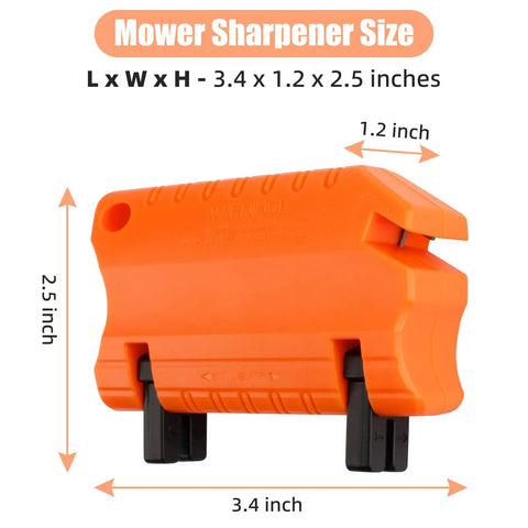 Mower Blade Sharpener Kit For Reel Mowers With Dual Sharpening Slots Easy Orange Color 3.4 x 1.2 x 2.5 inches