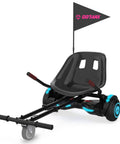Hoverfly Kart Attachment For 6.5 To 10 Inch Hoverboards With Adjustable Frame And Handlebar Control in black with flag